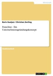 Cover von Franchise - Ein Unternehmensgründungskonzept