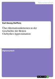 Cover von Über Alternationskriterien in der Geschichte der Besten Chebyshev-Approximation