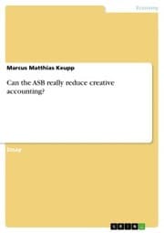 Cover von Can the ASB really reduce creative accounting?