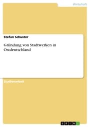 Cover von Gründung von Stadtwerken in Ostdeutschland