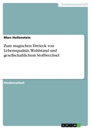 Cover von Zum magischen Dreieck von Lebensqualität, Wohlstand und gesellschaftlichem Stoffwechsel