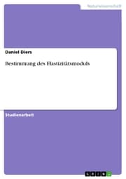 Cover von Bestimmung des Elastizitätsmoduls
