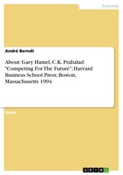 Cover von About: Gary Hamel, C.K. Prahalad: 'Competing For The Future'; Harvard Business School Press; Boston, Massachusetts 1994