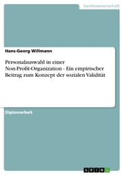 Cover von Personalauswahl in einer Non-Profit-Organization - Ein empirischer Beitrag zum Konzept der sozialen Validität