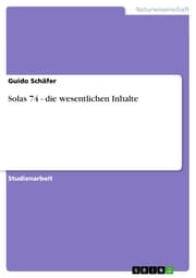 Cover von Solas 74 - die wesentlichen Inhalte