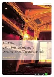 Cover von 'Vor Sonnenaufgang': Analyse eines Theaterskandals