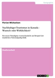Cover von Nachhaltiger Tourismus in Kanada - Wunsch oder Wirklichkeit?