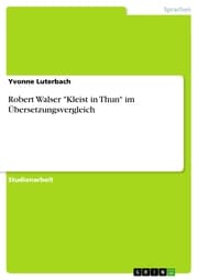Cover von Robert Walser 'Kleist in Thun' im Übersetzungsvergleich