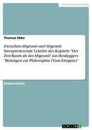 Cover von Zwischen Abgrund und Abgrund. Interpretierende Lektüre des Kapitels 'Der Zeit-Raum als der Abgrund' aus Heideggers 'Beiträgen zur Philosophie (Vom Ereignis)'