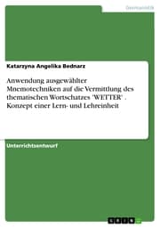 Cover von Anwendung ausgewählter Mnemotechniken auf die Vermittlung des thematischen Wortschatzes 'WETTER' . Konzept einer Lern- und Lehreinheit