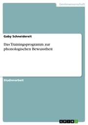 Cover von Das Trainingsprogramm zur phonologischen Bewusstheit