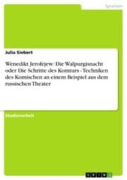 Cover von Wenedikt Jerofejew: Die Walpurgisnacht oder Die Schritte des Komturs - Techniken des Komischen an einem Beispiel aus dem russischen Theater