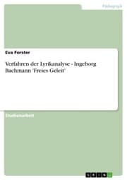 Cover von Verfahren der Lyrikanalyse - Ingeborg Bachmann 'Freies Geleit'