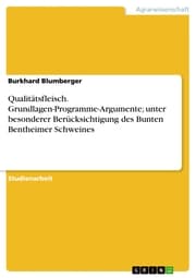 Cover von Qualitätsfleisch. Grundlagen-Programme-Argumente; unter besonderer Berücksichtigung des Bunten Bentheimer Schweines