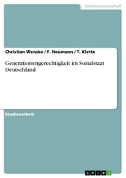 Cover von Generationengerechtigkeit im Sozialstaat Deutschland