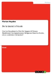 Cover von De la laïcité à l'école