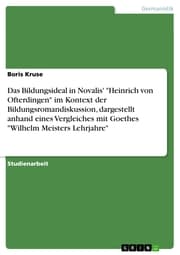 Cover von Das Bildungsideal in Novalis' 'Heinrich von Ofterdingen' im Kontext der Bildungsromandiskussion, dargestellt anhand eines Vergleiches mit Goethes 'Wilhelm Meisters Lehrjahre'