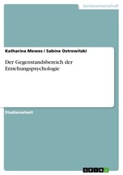 Cover von Der Gegenstandsbereich der Erziehungspsychologie