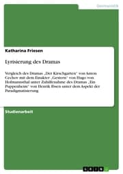 Cover von Lyrisierung des Dramas