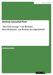 Cover von 'Der Tod Georgs' von Richard Beer-Hofmann - ein Roman des Jugendstils?