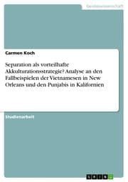 Cover von Separation als vorteilhafte Akkulturationsstrategie?