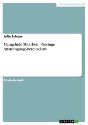 Cover von Mangelnde Mitarbeit - Geringe Anstrengungsbereitschaft