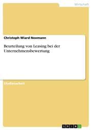 Cover von Beurteilung von Leasing bei der Unternehmensbewertung