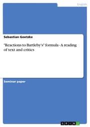 Cover von 'Reactions to Bartleby's' formula