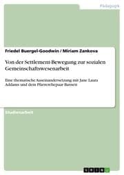 Cover von Von der Settlement-Bewegung zur sozialen Gemeinschaftswesenarbeit