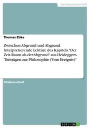 Cover von Zwischen Abgrund und Abgrund.Interpretierende Lektüre des Kapitels 'Der Zeit-Raum als der Abgrund' aus Heideggers 'Beiträgen zur Philosophie (Vom Ereignis)'