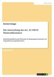 Cover von Die Anwendung des Art.23 OECD Musterabkommen
