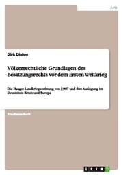 Cover von Völkerrechtliche Grundlagen des Besatzungsrechts vor dem Ersten Weltkrieg