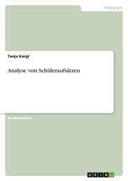 Cover von Analyse von Schüleraufsätzen