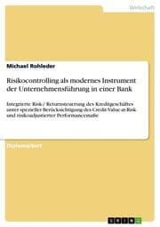 Cover von Risikocontrolling als modernes Instrument der Unternehmensführung in einer Bank