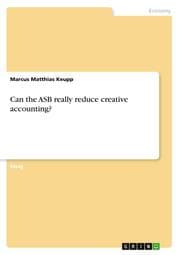 Cover von Can the ASB really reduce creative accounting?
