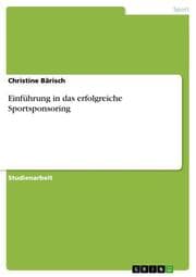 Cover von Einführung in das erfolgreiche Sportsponsoring