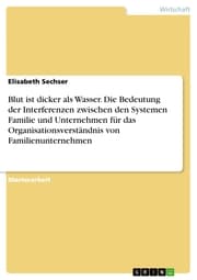 Cover von Blut ist dicker als Wasser. Die Bedeutung der Interferenzen zwischen den Systemen Familie und Unternehmen für das Organisationsverständnis von Familienunternehmen