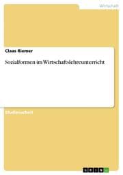 Cover von Sozialformen im Wirtschaftslehreunterricht