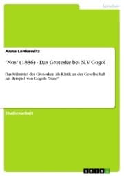 Cover von 'Nos' (1836) - Das Groteske bei N. V. Gogol