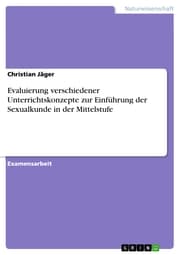 Cover von Evaluierung verschiedener Unterrichtskonzepte zur Einführung der Sexualkunde in der Mittelstufe