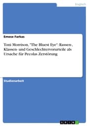 Cover von Toni Morrison,'The Bluest Eye': Rassen-, Klassen- und Geschlechtervorurteile als Ursache für Pecolas Zerstörung