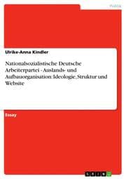 Cover von Nationalsozialistische Deutsche Arbeiterpartei - Auslands- und Aufbauorganisation: Ideologie, Struktur und Website