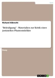 Cover von 'Beleidigung' - Materialien zur Kritik eines justiziellen Phantomdelikts