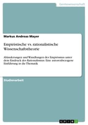 Cover von Empiristische vs. rationalistische Wissenschaftstheorie