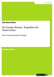 Cover von Zu: Giorgio Bassani - Il giardino dei Finzi-Contini