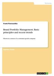 Cover von Brand Portfolio Management. Basic principles and recent trends