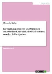 Cover von Entwicklungschancen und Optionen ostdeutscher Klein- und Mittelstädte anhand von drei Fallbeispielen