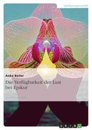 Cover von Die Verfügbarkeit der Lust bei Epikur