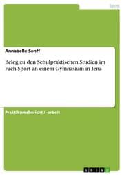 Cover von Beleg zu den Schulpraktischen Studien im Fach Sport an einem Gymnasium in Jena