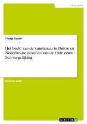 Cover von Het beeld van de kunstenaar in Duitse en Nederlandse novellen van de 19de eeuw - Een vergelijking